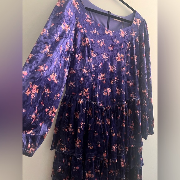 Ivy City Co. Nikki Dress | XL | Purple Floral Velvet | NWT - Picture 3 of 7